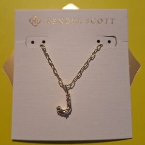 NWT Kendra Scott Crystal Letter "J" Gold Necklace